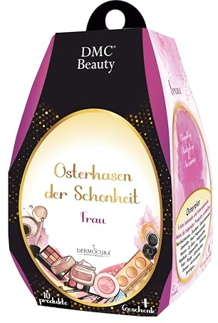 Dermocura Beauty-Osterei mit 11 Premium-Kosmetik-Überraschungen Make-Up, Top-Marken wie Garnier, Douglas, Rimmel enthalten. Oster-Beauty-Set 2025 Kosmetiktasche Schminke für Frauen und Mädchen (Frau)