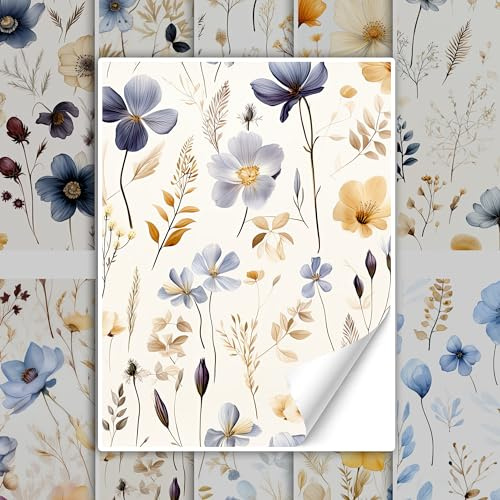 GRAZDesign Fliesenaufkleber Bad & Küche Blumen Muster Wiese, Klebefliesen selbstklebend - 20x25cm / 10 Stück