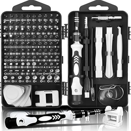 122en 1 Kit Destornilladores Precisión Magnéticos Profesionales, Juego de Destornilladores de Reparación Portátil para Teléfono Móvil, Tableta, PC, Computadora Portátil, Relojes,Gafas GRIS