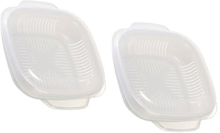 TOPBATHY Contenitore per Il Pranzo al Sacco con Riso in 2 Pezzi Vassoio per La Cottura a Vapore Contenitore per Alimenti Sicuro per Microonde Contenitore per Il Pranzo al Sacco con Riso
