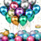 Mbsomnus 60 Piezas Globos de Cumpleaños Colorido con 3 Rollos de Cintas de Colores 12 Pulgadas Globos de Látex Globo de Metal para Boda Graduación Arco Decoración Fiesta Bautizo