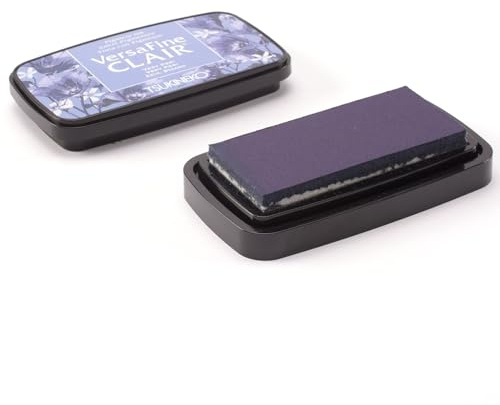 Tsukineko VF-CLA-653 VersaFine Clair Stempelkissen-Blau, Very Peri-Groß-Deckend, Wasserfest, Beständig Gegen Ausbleichen-Embossing, pad size: 7.6 x 3.5 cm