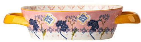 SSWH Platos de Cacerola para Horno, Bandeja de Horno Rectangular de cerámica, Mini gres Rectangular Color Rectangular para Horno para Hornear Mesa Ideal para lasaña,(Size:24.7x15.9x6cm,Color:Rosa)