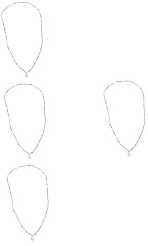 DEARMAMY 4stücke Bunte Perlenhalskette Im Boho-stil Verstellbare Clavicle Chain Elegantes Accessoire Für Alltags Und Partykleidung Leicht Und Langlebig Perfektes Schmuckstück Für Frauen