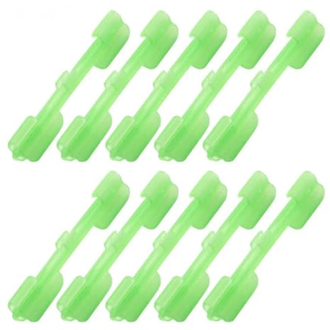 Sarini 20 st Fluorescerande stavspets Ljushållare Nattfiske Clip on Fluorescent Glow Sticks Connectors Line Spooling Tillbehör för fiske.