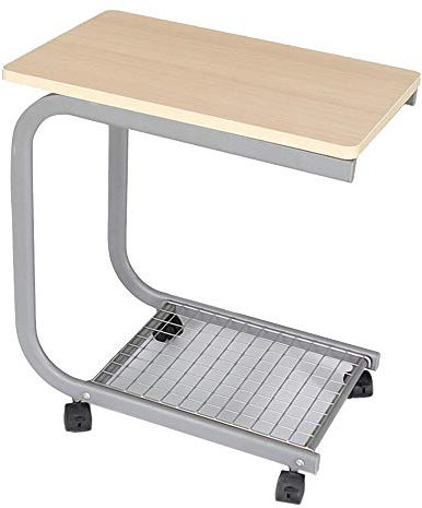 MEILISHAOMEI U-förmiger Sofa-Beistelltisch, Stauraum aus Metallgitter, mit Seilzug, einfache Montage, 2 Farben (Farbe: Gelbe Eiche, Größe: 18,89 11,81 21,25 Zoll)
