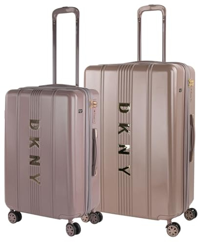 DKNY - Leicht Koffer Set Polycarbonat Reisekoffer Set für Flugreisen - Dauerhaft Hartschalenkoffer Set - Kofferset Hartschale mit TSA Kombinationsschloss, Asche