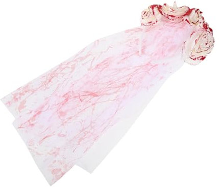 Holibanna Bandeau Halloween Avec Voile Et Fleurs Roses Accessoire De Mariée Pour Célébrations Des Morts Et Fête Halloween