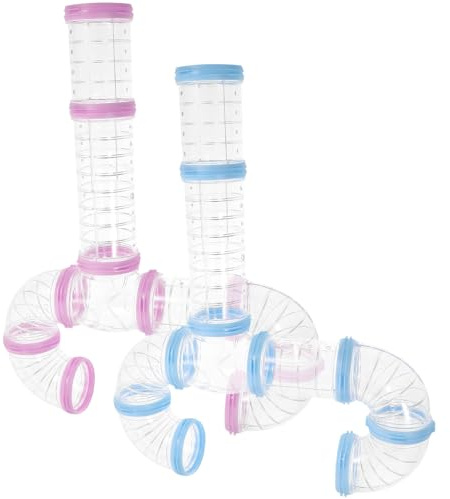 TOYANDONA 2 Set di Tubi in Plastica per Criceti e Porcellini D'india Connessioni DIY per Gabbie e Aree di Gioco Sicure