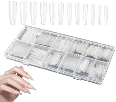 Formas para Uñas Acrílicas 240 Piezas Puntas Transparentes Press-On Molde | Extensiones De Cabello Con Gel Destinado A Mujeres Para Uñas Postizas En Dedos De Manos Y Pies Para Hogar Y Be