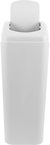 Sewroro Cubo de Basura para Baño con Tapa Abatible Plástico Blanco Capacidad 8 Litros Diseño Compacto para Espacios Reducidos Adecuado para Cocina Baño y Dormitorio Cubo de Basura