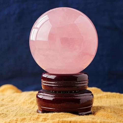 WVPJJNXAFN Crystal Ball, Crystal Ball, Crystal Ball with Wooden Stand, Round Stone Crystal Ball Ornament,70mm