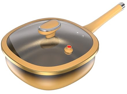 Sartenes recubiertas de teflón | Sartén de titanio de 28 cm recubierta de teflón, ollas profundas utensilios de cocina para electroducción panqueques Hornear Cocina de camping