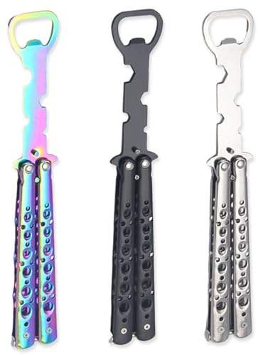 COACOM Abrebotellas De Mariposa De Acero Inoxidable De 3 Piezas, Abrebotellas Plegable para Exteriores, Herramientas De Cocina Creativas, Aptas para Cerveza, Agua Mineral.