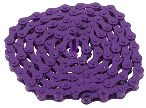 Alipis Single Speed Bike Chain Purple – Metal Outdoor Bicycle Speed Chain Replacement – Professional Mountain Bike Transmission Link for Racing and Repair