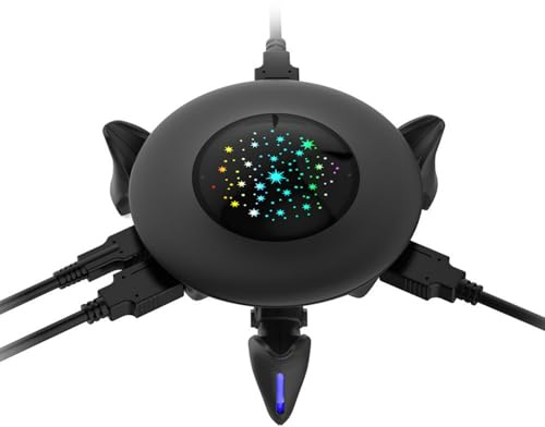 Professioneller Gaming Tastatur Adapter mit Tastenzuordnung, buntes Licht für NS2 Multi Plattform Professioneller kreisförmiger Gaming Mauskonverter mit Tastenzuordnung, buntes Licht, Multi Plattform
