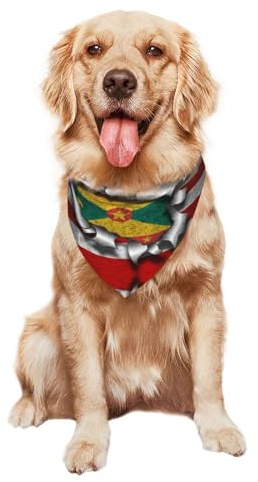 Amerikansk växt, grenada, grenada, rötter hundhalsduk justerbar hundhalsduk tvättbar hundhalsduk för valpar liten medelstor och stor hund hundkläder & tillbehör