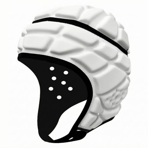 predolo Children Sports Headgear Soft Helmet With Cushioned Foam Padding And Segmented Shell Wicking EVA Velvet suitable for soccer rugby roller, White, Kids S 4-7 Years
