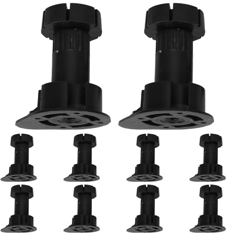 Housoutil 10 Juegos Clip para Zócalo de Cocina en PP Negro Montaje Invisible, Ajuste Fácil y Compatibilidad para Patas de Muebles y Renovación del Hogar
