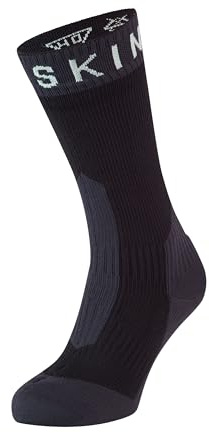 Sealskinz Calzino impermeabile per temperature estreme e fredde, lunghezza media, Unisex - Adulto, Calzini, 11100067090120, nero/grigio/bianco., M