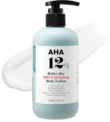 [VILLAGE 11 FACTORY] AHA EXFOLIATION BODY LOTION (1x 300g) Korean skincare - 12% Glycolic Acid - Hydrating & Smoothing Formula for Sensitive Skin - Gentle Exfoliating