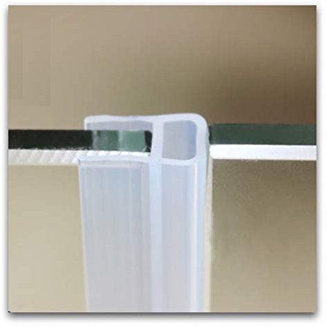 Cqinju-Junta Puerta Ducha 6-12mm F U H Forma Puertas de Vidrio Sellas de Goma de Silicona Ducha de Ducha Puerta de Vidrio Sello de Vidrio, 1m, Fácil de Instalar (Shape : U, Thickness : 6mm)