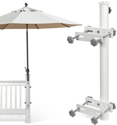 Outdoor Stainless Steel Umbrella Holder, Deck Umbrella Mount, Post White