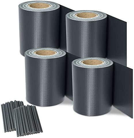 SWANEW 280m x 19cm PVC Sichtschutzfolie Sichtschutzstreifen inkl. 240 Befestigungsclips für Gartenzaun Balkon