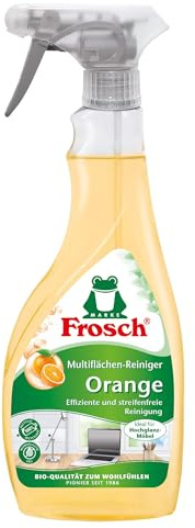 Frosch Orangen Multiflächen-Reiniger, für streifenfreien Glanz und kraftvolle Sauberkeit für alle glatten Flächen, Sprühflasche, 1er Pack (1 x 500 ml)