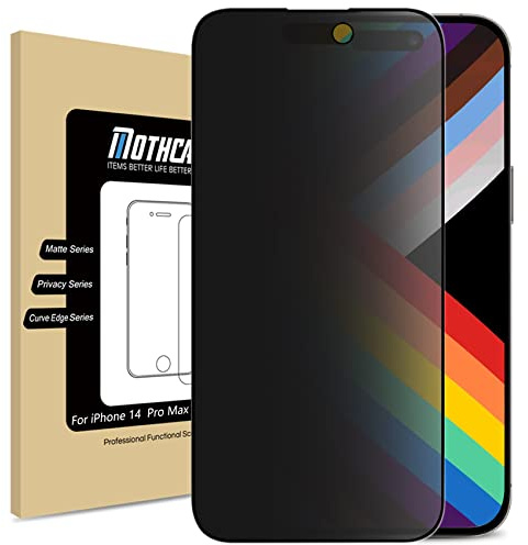 Mothca Sichtschutz Matt für iPhone 14 Pro Max, Matte Privacy Screen | Blickschutz für Panzerglas Matt mit Montagerahmen, Full Cover Sichtschutzfolie, Anti-Fingerabdruck, 9H-Hartglas, 1 Stück
