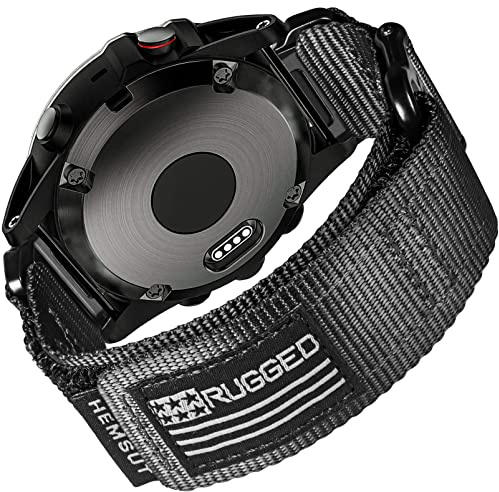 Compatible avec le bracelet de montre Garmin bracelet de sport en nylon super robuste avec boucle tissée, pour firthnix/Forerunner/Vivoactive/Approach/MARQ/Quatix/D2 Series