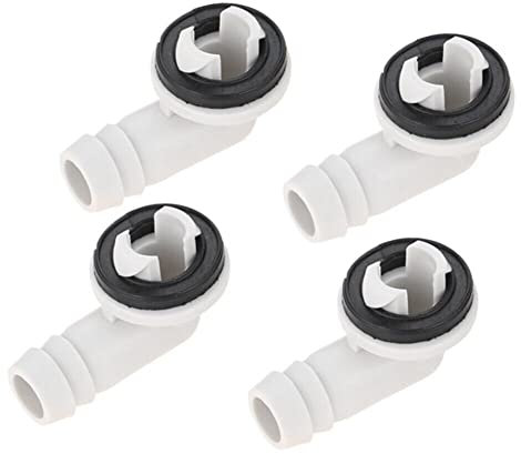 4 connettori per tubo di scarico, in plastica, per condizionatore d'aria AC, raccordo a gomito e gomma per kit ad anello
