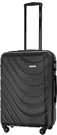 BARRENS Valigia media | Bagaglio da stiva | 67x46x26 cm | 63 L | Valigia da viaggio Cipher Lock | Ruote 4x360 | Custodia rigida | Compatibile con le compagnie aeree | Nero