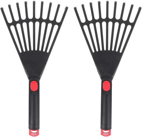 2 Stück Kunststoff-Gartenrechen für Gras und abgestorbene Blätter. Robuster Rasenrechen zum effizienten Aufsammeln von Blättern und zur Gartenpflege.