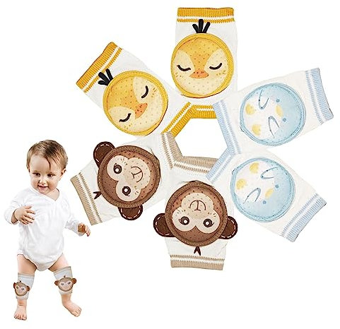 IOSPKKIO® 3 Paar Baby-Knieschoner zum Krabbeln – rutschfeste Knieschoner für Kleinkinder, verstellbare elastische Beinwärmer, Baby-Knieschoner für Kleinkinder, Kleinkinder