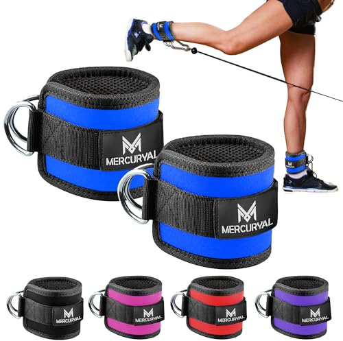 MERCURYAL Pack 2 Fitness fußschlaufen kabelzug - Kickbacks fußschlaufe - fussschlaufen Kabelzug - Ankle Straps Gym - Fitness Accessories - Fußmanschetten kabelzug für Männer und Frauen