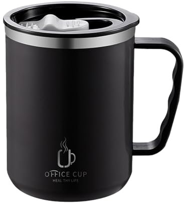 Holdes Travel Mug Classic - Tazza Termica da 500 ml, con Coperchio a Prova di perdite, con Coperchio e Manico, in Acciaio Inox, per tè