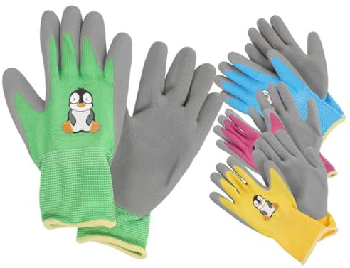 Milisten 4 Paar Kinder Handschuhe Gartenhandschuhe Schnittfest Atmungsaktiv Multicolor Für Pflanzarbeit Garten Outdoor Schutz Latex Verschleißfest Flexibel
