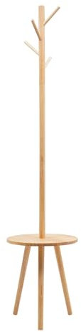 MooBeey Freistehender Garderobenständer aus Kiefernholz mit 4 Haken, 172 cm Hoch Garderobe in Baumform mit Runde Ablagen, Bodenständer Kleiderständer Standgarderobe für Flur, Schlafzimmer