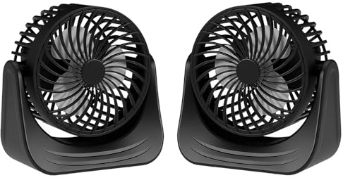 duoleey Ventilator Klein, Tischventilator USB Wiederaufladbar, 3 Geschwindigkeiten 360°-drehung Mini Ventilator für Büro, Schlafzimmer, Outdoor