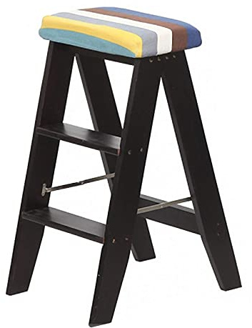 ALDDPWE Tabouret d'escalade d'intérieur, escabeau en Bois Massif, Chaise à échelle à 3 marches, escabeau Portable Multi-usages Pliable (#10) Keep it in Mind