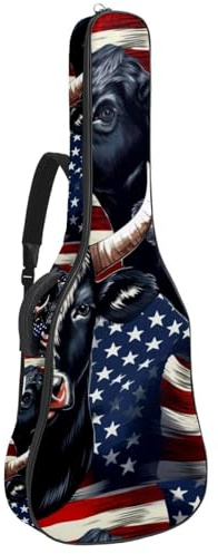 Bella custodia impermeabile per chitarra acustica, efficiente archiviazione per chitarre da 40/41/42 pollici, animali bandiera americana, Multicolore, 42.9x16.9x4.7 in, Borsa per chitarra