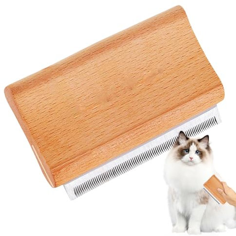 Hundebürste für kurzhaarige Hunde, Hundekämme für die Fellpflege - Hautfreundliche Fellpflege-Katzenbürste mit Holzgriff,Entfilzungsunterwolle für Hunde, breite Hundepflegebürste für Katzen, Hundebürs