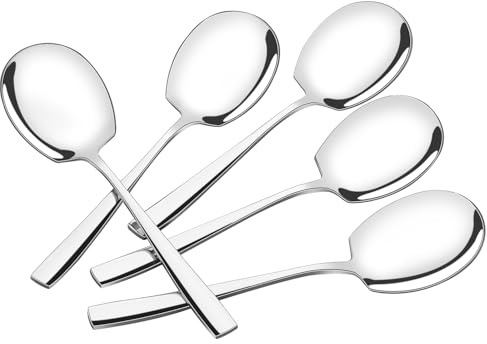 Ramddy Stainless Steel Large Buffet Serving Spoons Set, 21.4 cm, 6 Pieces