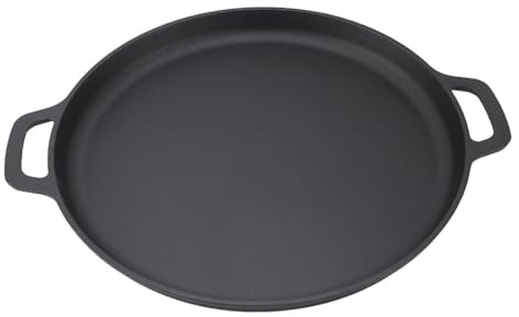 Poêle à Crêpes Plate en Fonte épaissie pour un Chauffage Uniforme, Poêle à Crêpes Antiadhésive (35 cm)