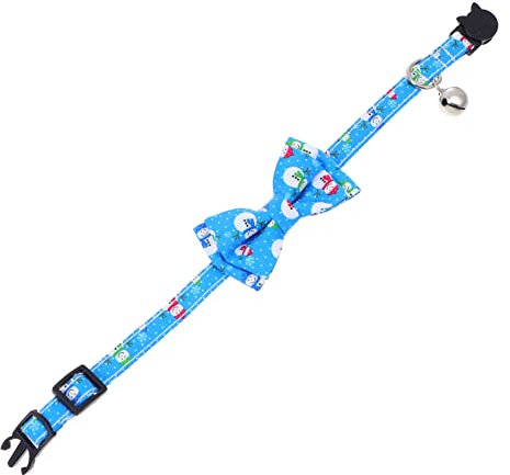 POPETPOP Halsband Katze Weihnachtsschal Weihnachtskatze Katzengras Katzenhalsbänder Katzenstreu Aus Mais Weihnachtsglockenkragen Katzenbuch Für Katzenfliegen Blue Plastik