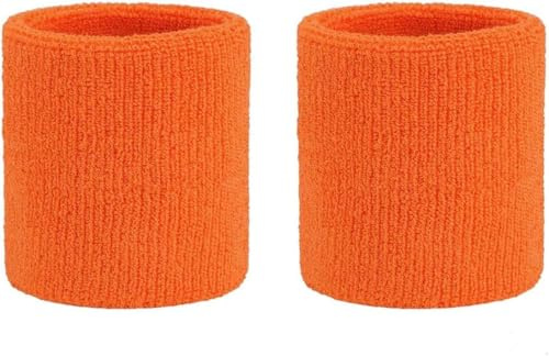 Handgelenk-Geldbörse mit Reißverschluss, Baumwoll-Armband, Tasche, Handgelenktasche, Schlüsselhalter für Fitnessstudio, Sport, Laufen, Wandern, Reisen, Orange, 2 Stück
