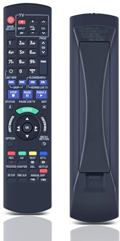 CLVIZCXOM N2QAYB000780 Remote Control Fit for Panasonic HDD DVD Recorder | Fit for DMR-HWT230EB DMR-HWT130EB DMR-PWT635, No Setup Required