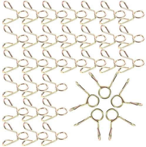 DIYEAH 100 Stück Schlauchschellen Draht Gartenrohr Trockner Rohrclip Einstellbarer Verschluss Feder Edelstahl Spannbandschelle Kleine Schellen Verzinkt