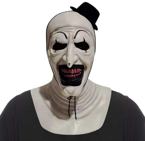 Sunshine smile Halloween Horror Clown Maske,Horror Terrifier Maske,Latex Art Der Clown,Scary the Killer Clown,Terrifier Kostüm Accessoire für Erwachsene Kostüm Cosplay Party Requisiten